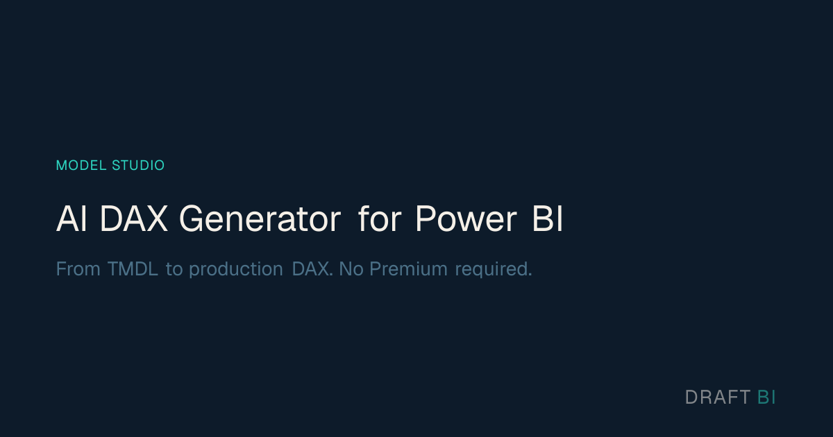 AI DAX Measure Generator for Power BI — Draft BI